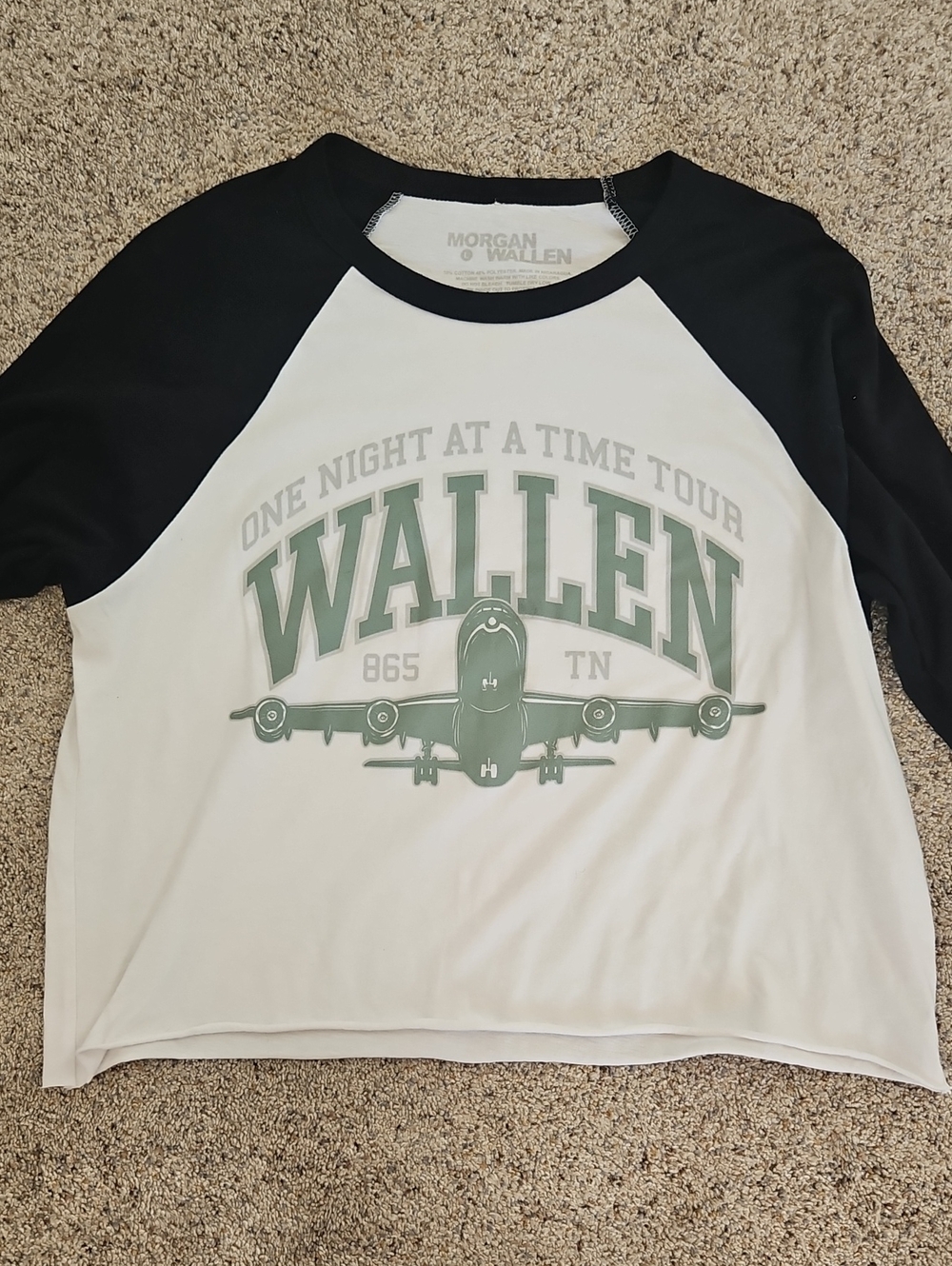Morgan Wallen Kids Raglan Tour Graphic Hoodie - White & Black